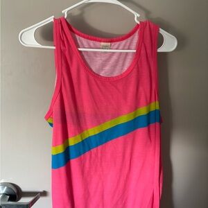 Chubbies Pink Tank with Blue and Yellow Accents